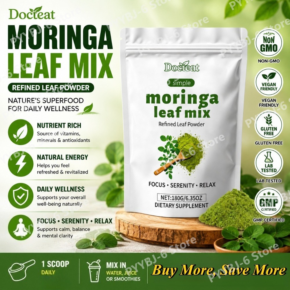 Vitamin C Powder - Bubuk Daun Moringa Docteat, Dimurnikan, 180